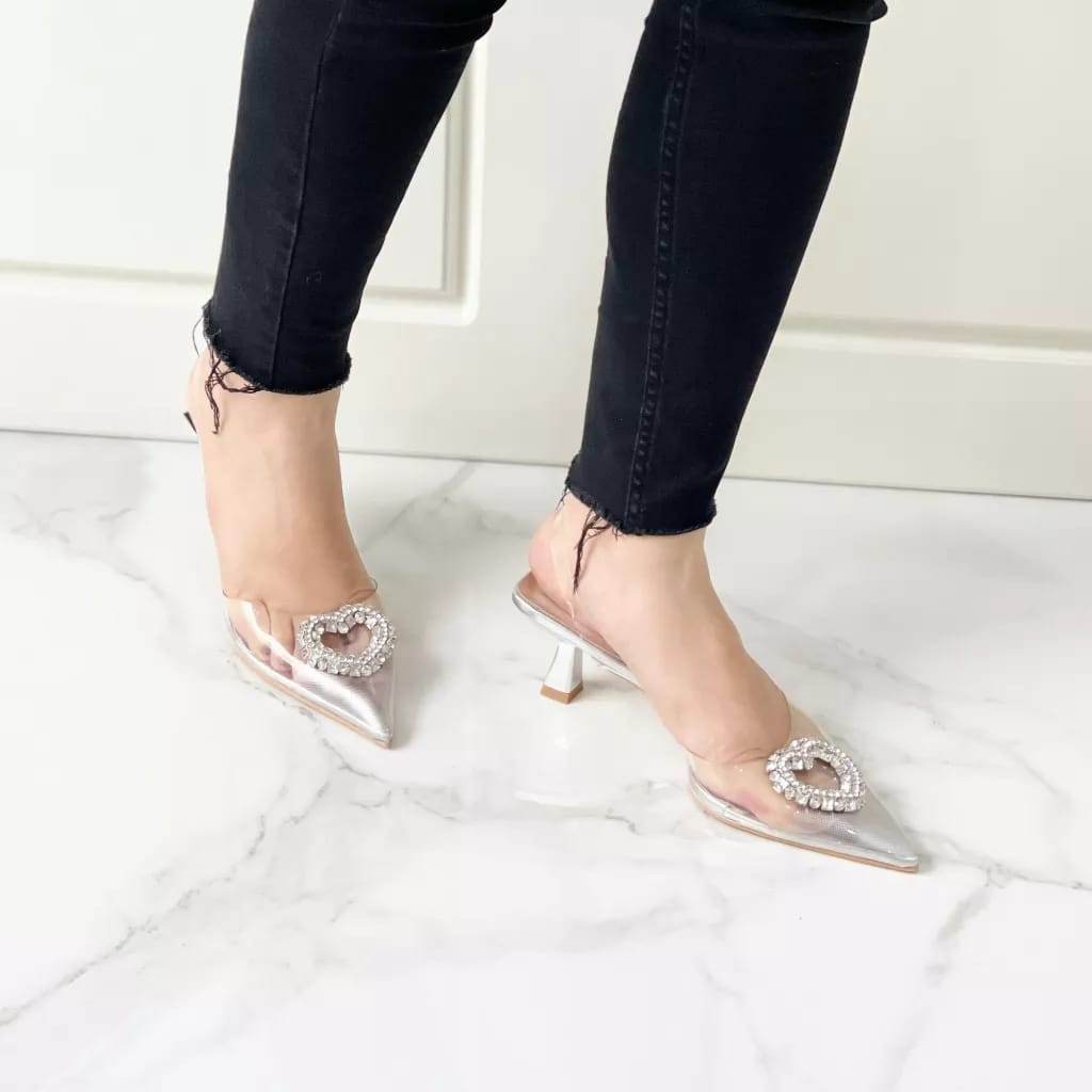 SEPATU WANITA ZS-3972 SILVER HEELS 6CM