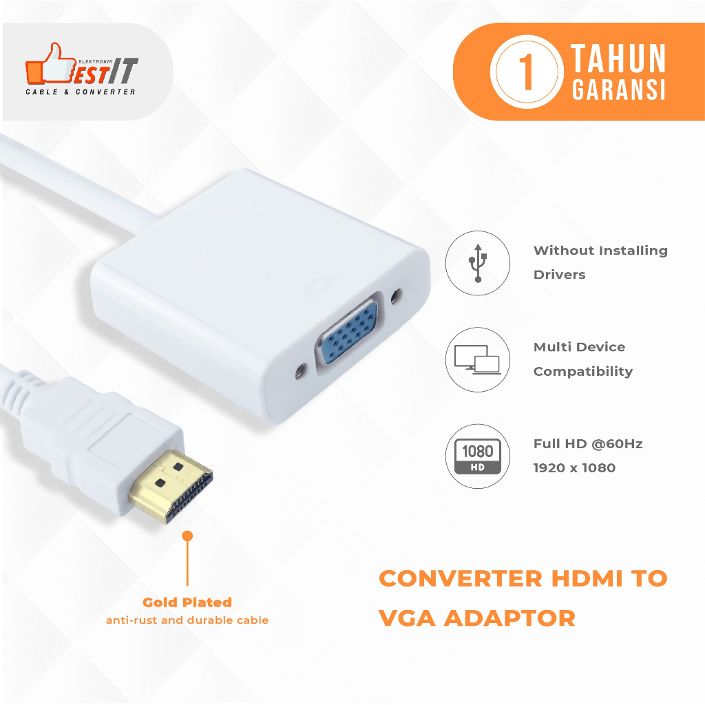 HDMI to VGA Converter Kabel NYK Original