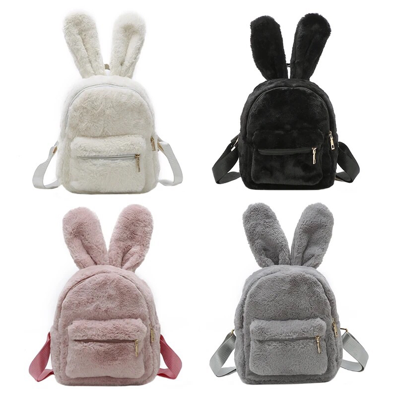 Tas Ransel Wanita Remaja Lula Kelinci Backpack Mini Bahan Bulu Tas Main Fashion Ala Korea Anak