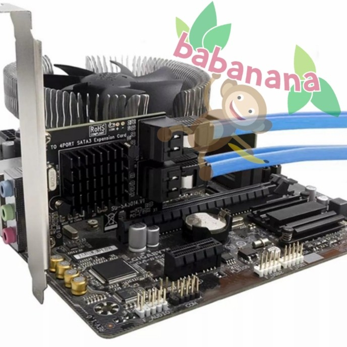 Pcie sata 3.0 card 4 port hub splitter cabang expansion hdd internal