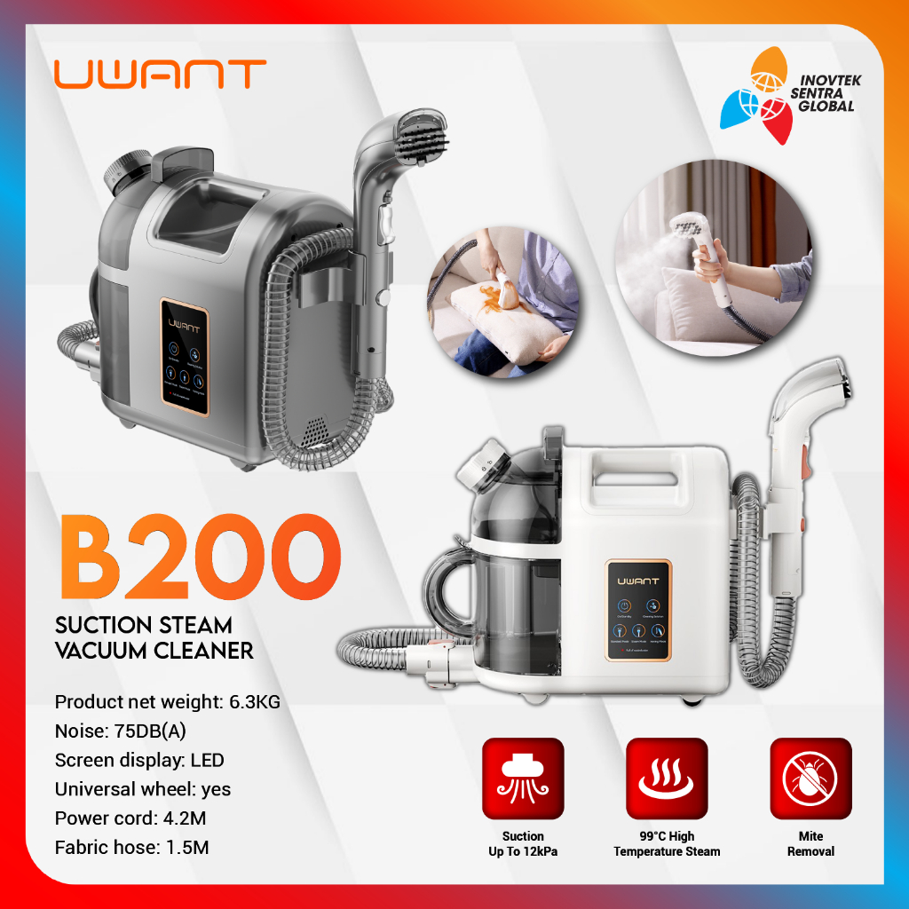 Uwant B200 Vacuum Cleaner Steamer Garment Suction - Setrika Uap