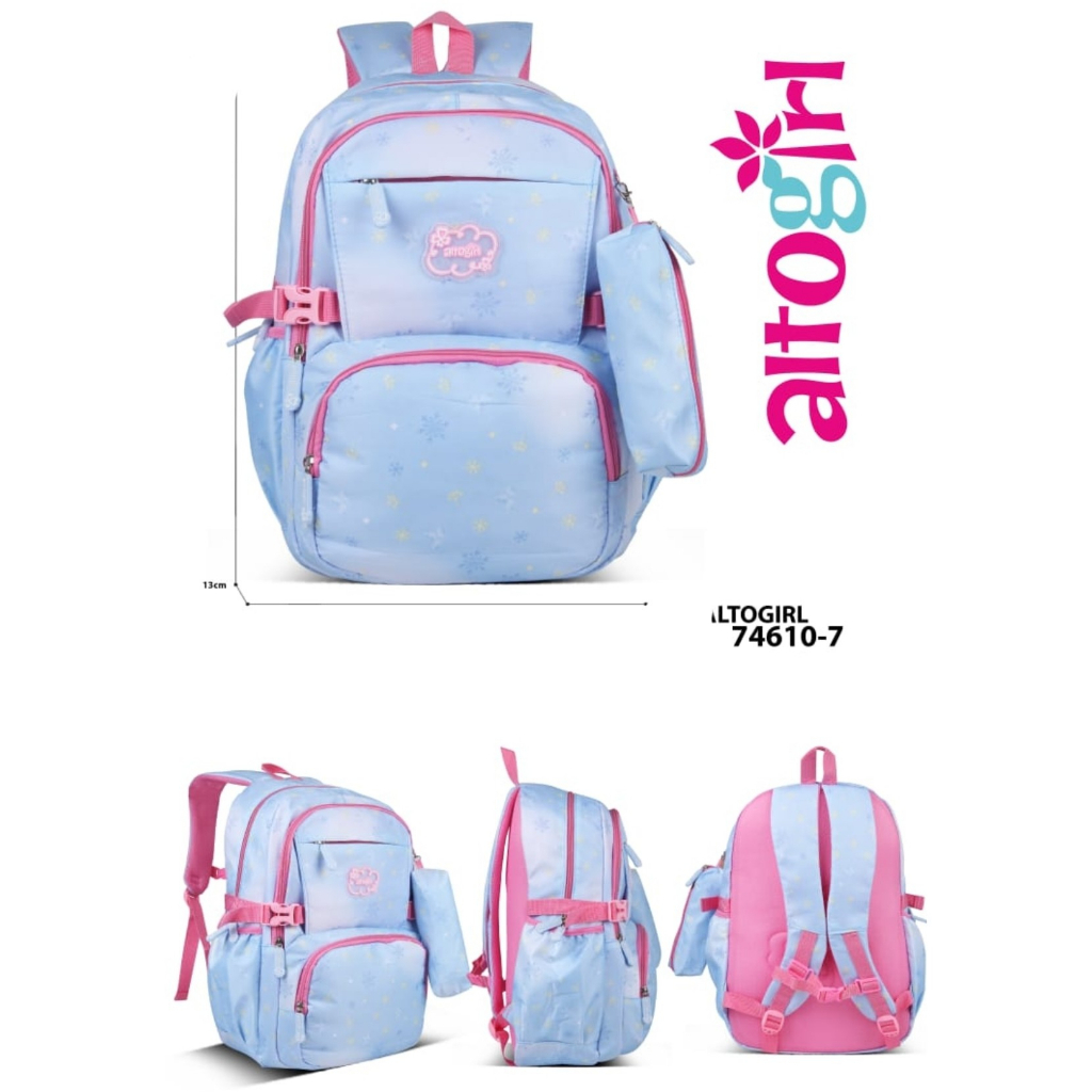 Tas Ransel Backpack Sekolah Anak Perempuan Alto Girl Original Snowdrop