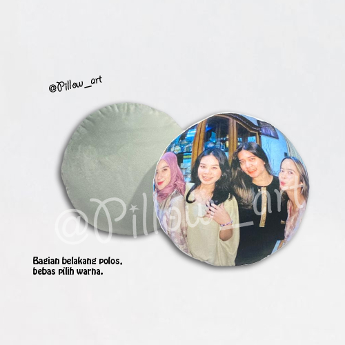 Pillowart - Bantal Foto Custom Bulat Diameter 40cm - ART034