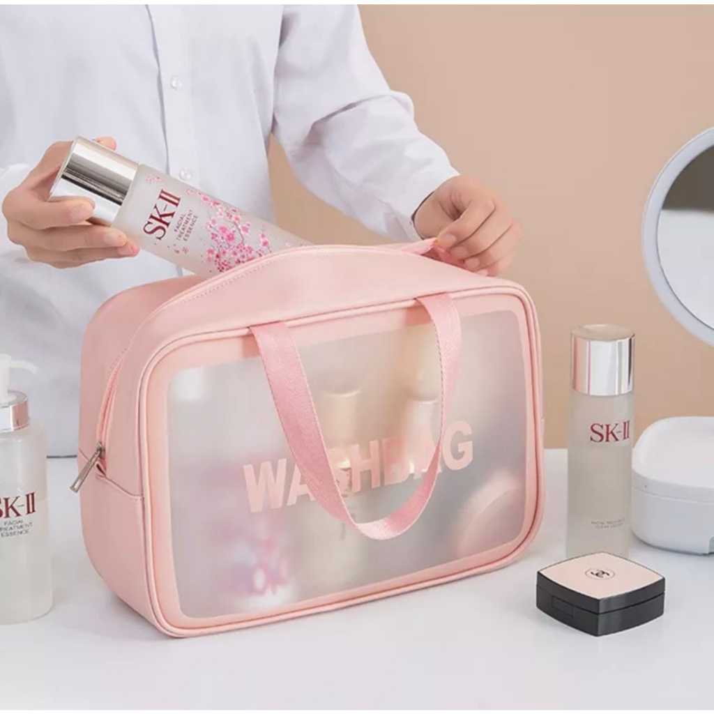 Washbag Pouch Tas kosmetik Tas travel Pouch Bag origanizer Transparan Make up Dompet sabun Toiletry Waterproof Anti air