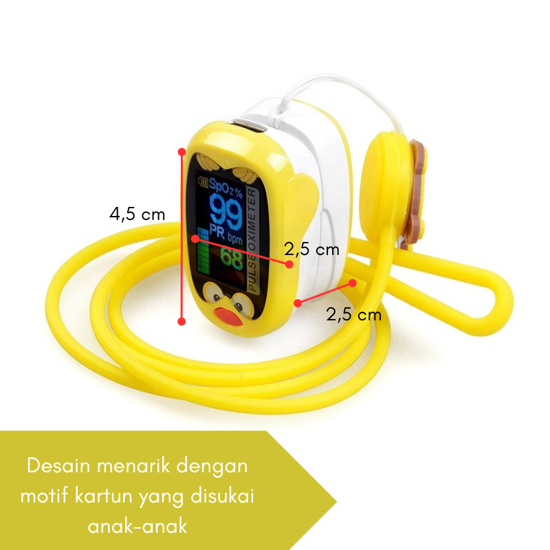 [ GRAY.STORE178 ] Pulse Oximeter Anak Fingertip Rechargeable Ukur Jantung Dan Oksigen - OXIA