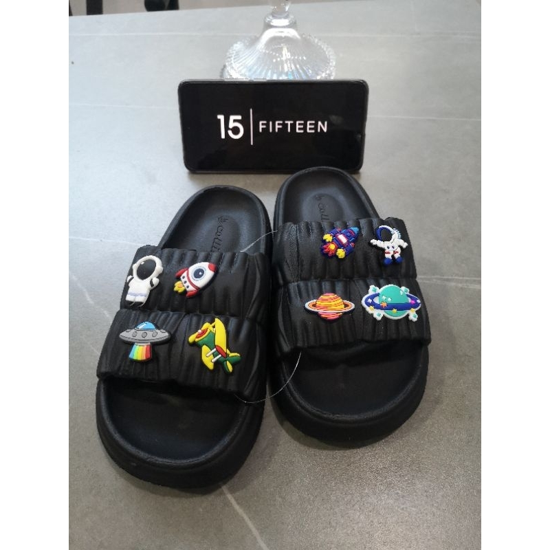 BARU ! ! ! Size 24-35 Sandal Sendal Anak Laki Laki Usia 3-12 Tahun Jibbitz Astro Bahan Eva Karet 6128-3