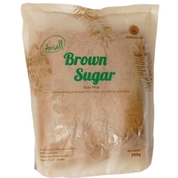 [KARTONAN] Ansell Brown Sugar 250gr Powder Gula Aren Merah Ansel Bubuk {1 Dus isi 24pc}