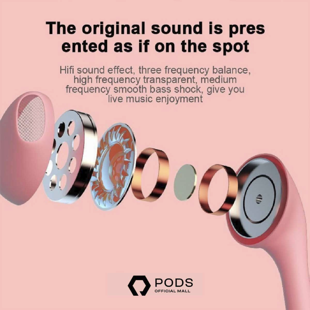 The Pods Headset / Hansdfree U19 Macaron HIFI Extra Bass Stereo Surround Sound By Pods Indonesia