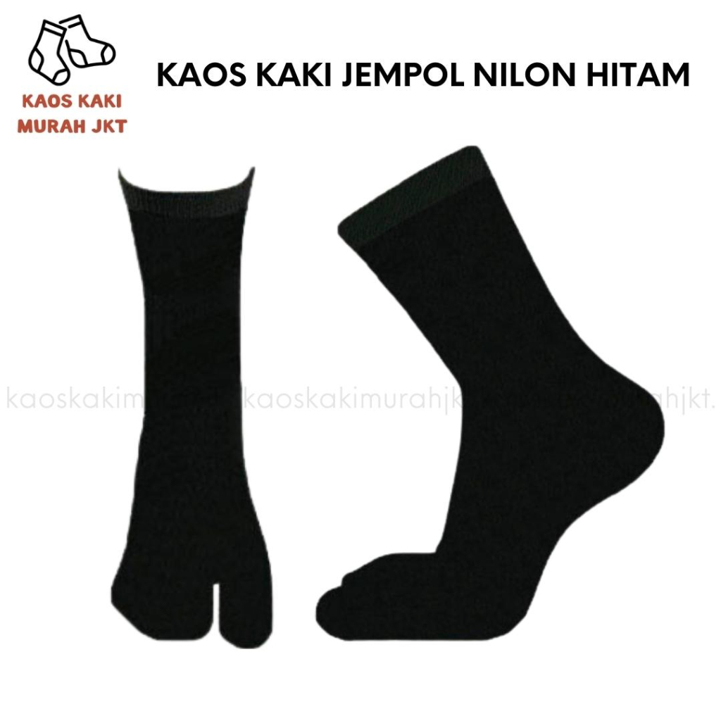 3 Pasang Kaos Kaki Wanita Kaos Kaki Jempol Muslimah Polos Bahan Nilon Ukuran L