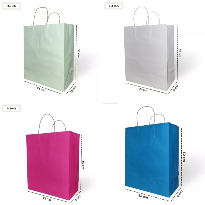 

paper bag warna / paperbag motif / tas kado / goodie bag / paper bag