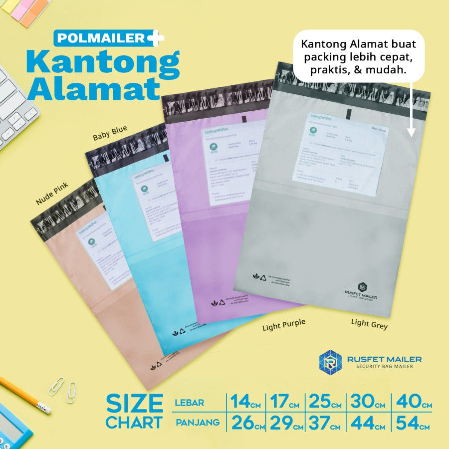 

Polymailer Polos Premium -Rusfet - Kantong Alamat - Amplop Plastik Mailer Baju - Amplop Polymailer Olshop Termurah