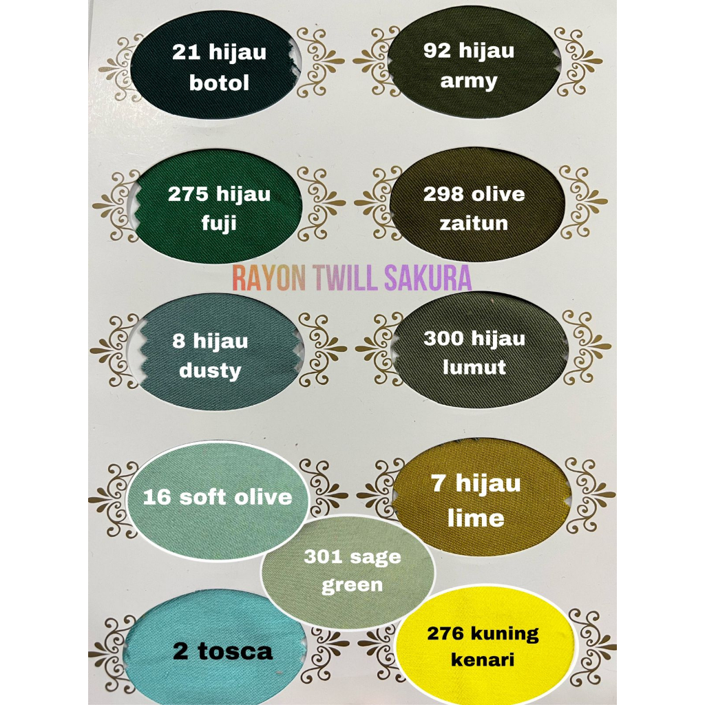 Multi kain rayon twill viscose sakura polos premium quality soft lembut tebal harga eceran