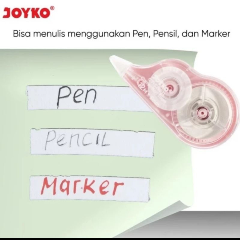 Tipex kertas / correction tape/ Tipex Joyko / Tipex Roll Joyko CT 522 Pastel 12 Meter