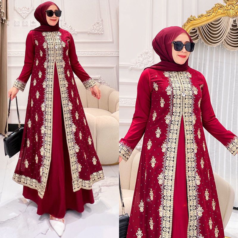 GAMIS ABAYA TURKEY BORDIR PAYET FULL KELILING