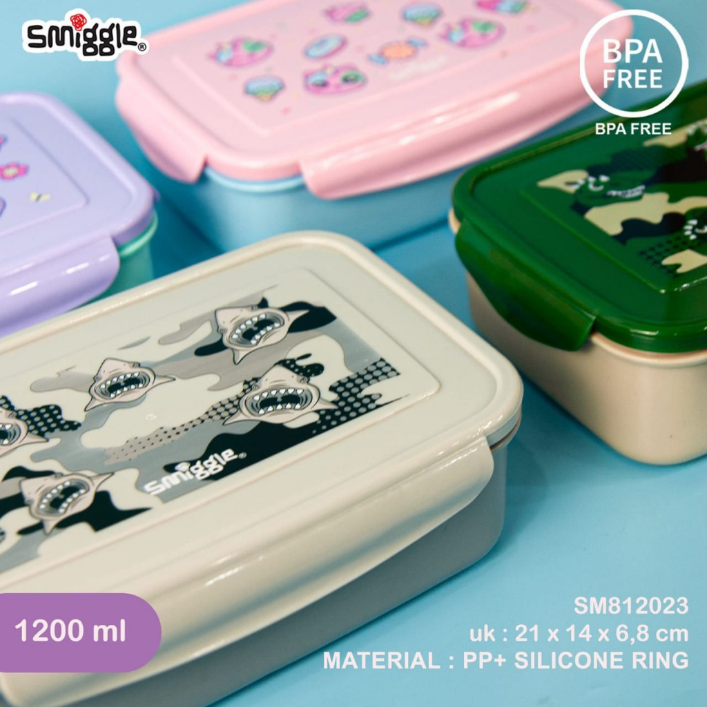 KOTAK MAKAN LUNCHBOX SMIGGLE BEST BUDZ ANIMALS 3 SEKAT BPA FREE