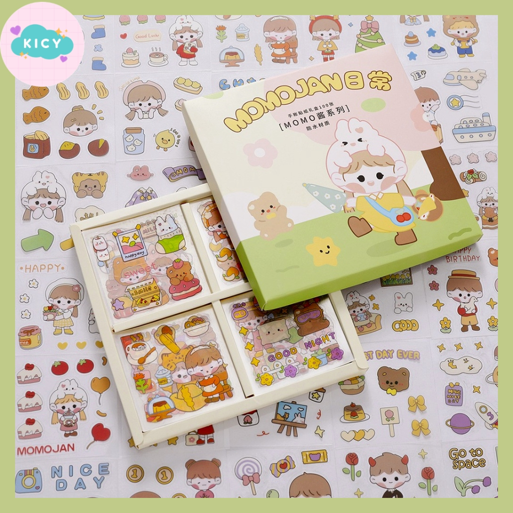 

[KICY] 1 Lembar Stiker Deco MOMO GARDEN Stiker Lucu Cute Sticker Aesthetic Scrapbook Journal Diary Notebook DIY