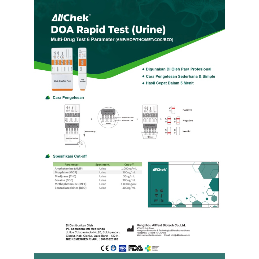 AllCheck Multi Drug Test | Test Narkoba 6 Parameter Akurasi 98% | Medikalab Original