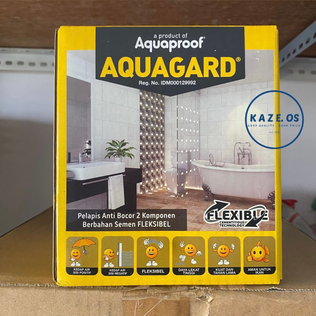 ASLI 100% AQUAGARD ABU 2,5 KG BY AQUAPROOF PELAPIS ANTI BOCOR BERBAHAN SEMEN FLEKSIBEL FLEXIBLE 2 KO