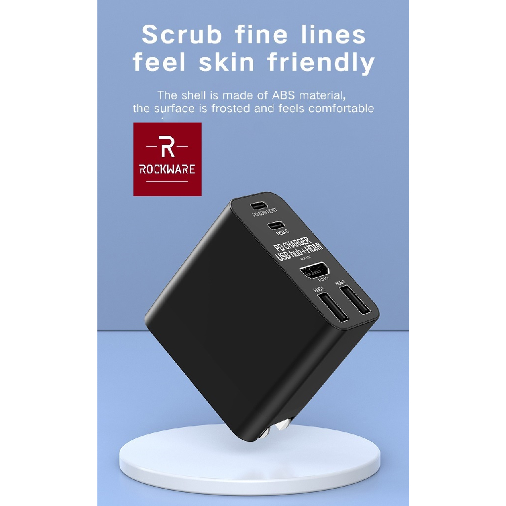 ROCKWARE WLX-X8H - Portable Travel Charger PD Charging with HDMI
