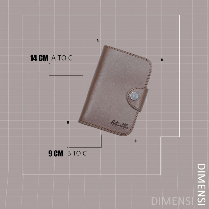 Amt Dompet semi kulit impor model tanggung 3/4 lipat buku