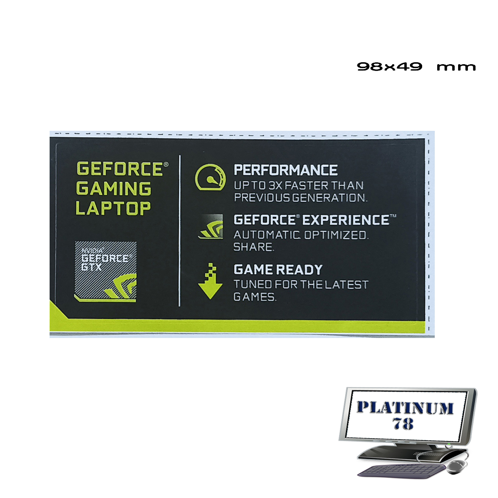 Stiker Nvidia Geforce Gaming Laptop