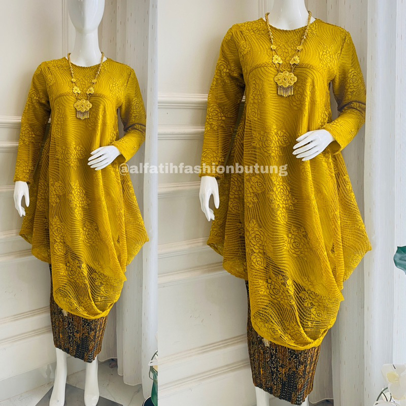 KEBAYA TUNIK MIRING RENDA BROKAT | BAJU BODO PESTA MAKASSAR PASAR BUTUNG | ALFATIHFASHIONBUTUNG | KEBAYA MODERN MAKASSAR MURAH DRESS LAGOSI SUTERA