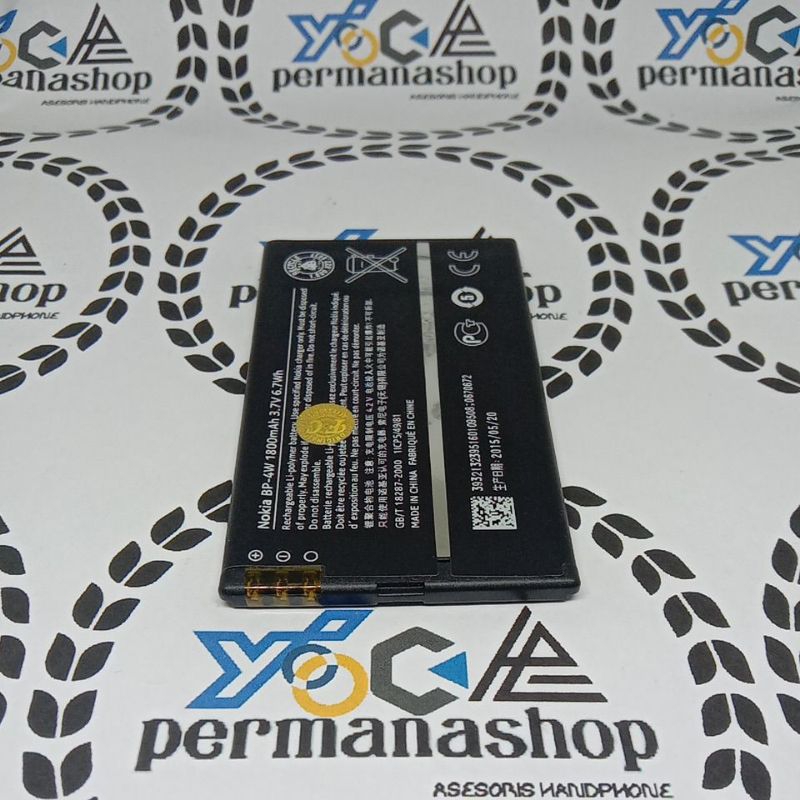BATRE BATREI BATERAI BATTERY NOKIA LUMIA N810 N 810 N882 N 822 BP-4W BP4W BP 4W (1800 mAh) ORIGINAL
