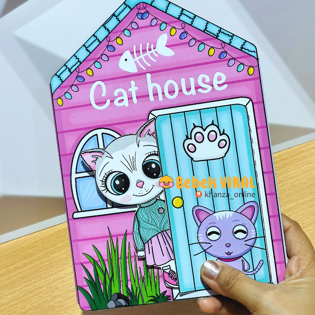 Mainan Bongkar Pasang | CAT HOUSE PAPER DOLL | mainan edukasi rumah kucing