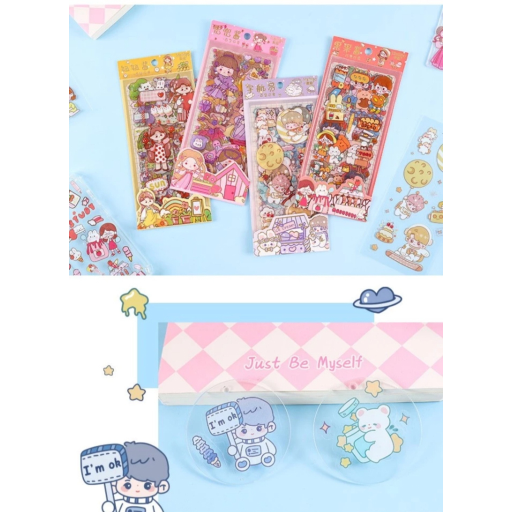 BIANCA - DIY Stiker Semi Transparan PET 1 Set isi 6pc