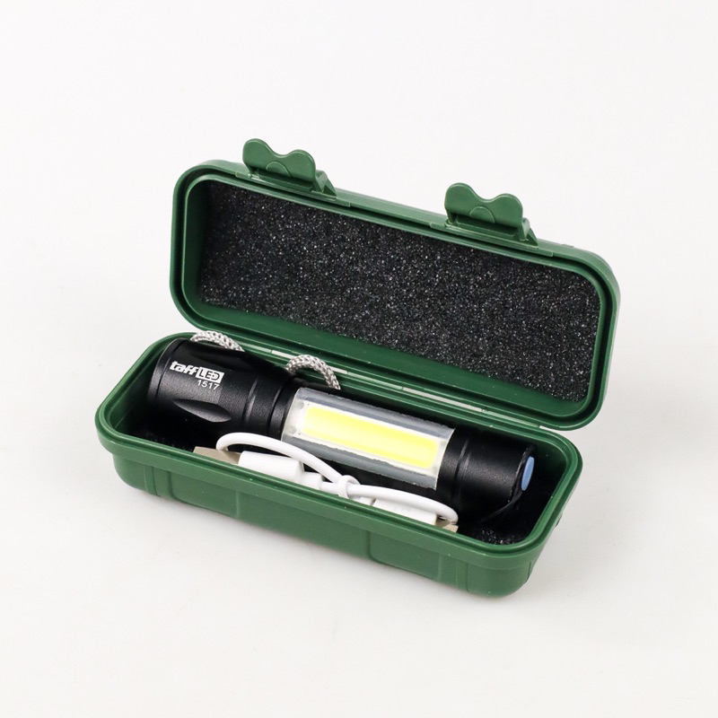 TaffLED Albinaly Senter LED USB Rechargeable Q5 + COB 2300 Lumens - 1517