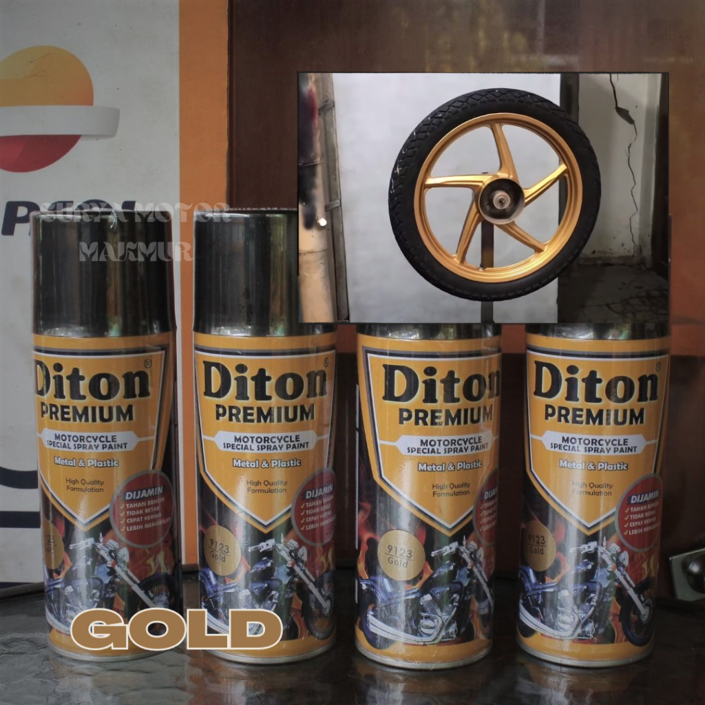 Pilok / Pilox Diton Premium 9123 Gold Warna Emas Cat Semprot