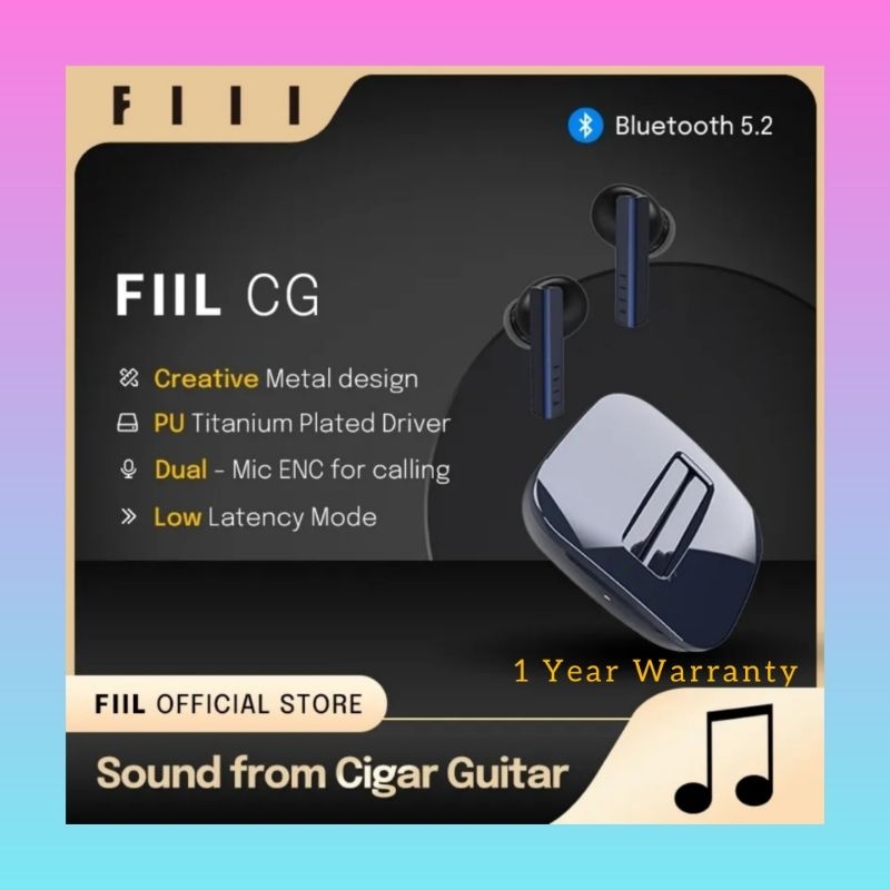 FIIL CG ENC TWS Earphone Earbud Dual Mic Bluetooth 5.2 Game Sport