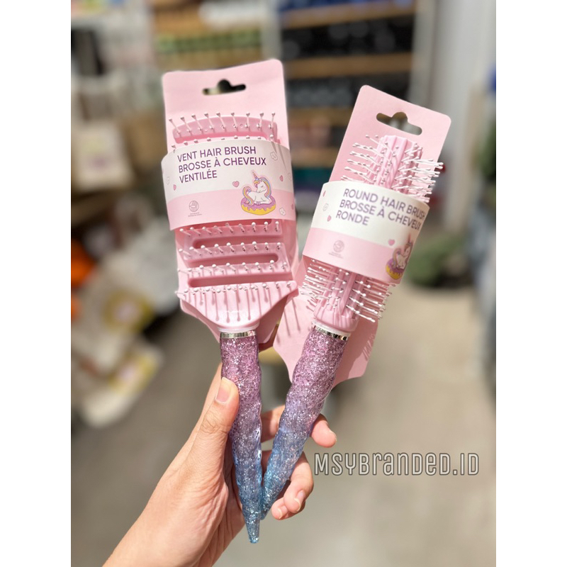 HAIR BRUSH MINISO SISIR RAMBUT UNICORN DREAM COLORFUL ROUND CUSHION VENT