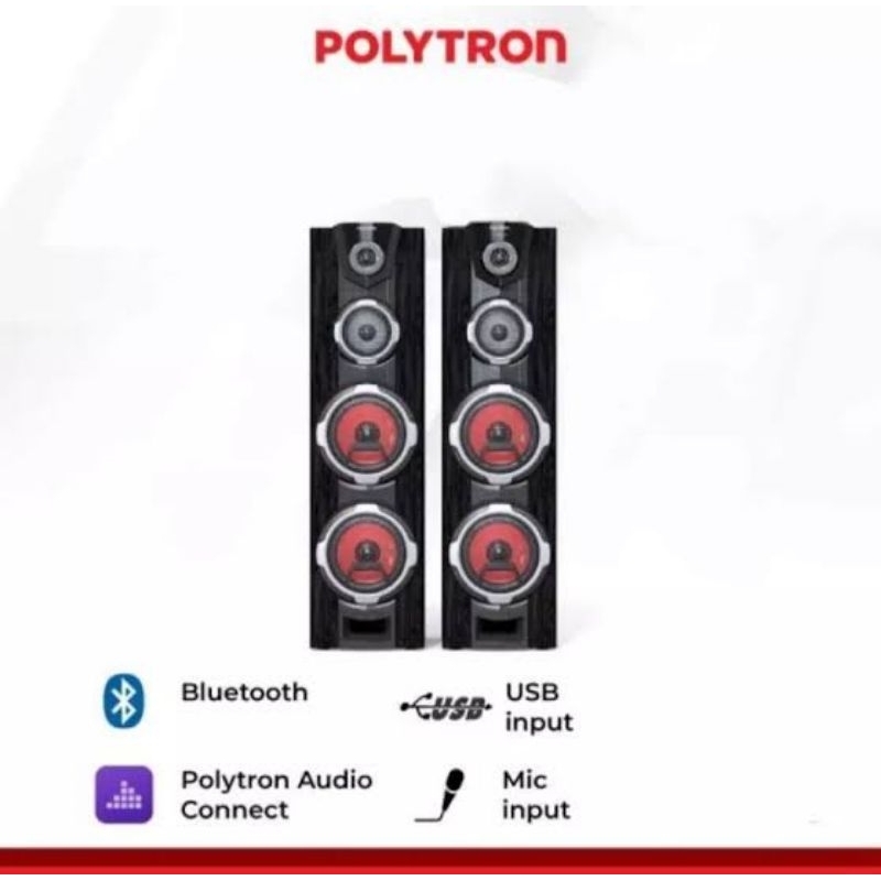 POLYTRON ACTIVE SPEAKER F SERIES PAS 8FF22 PAS8FF22 DOUBLE WOOFER 8 INCH IN " 8"  SUPER BASS 3 WAY S