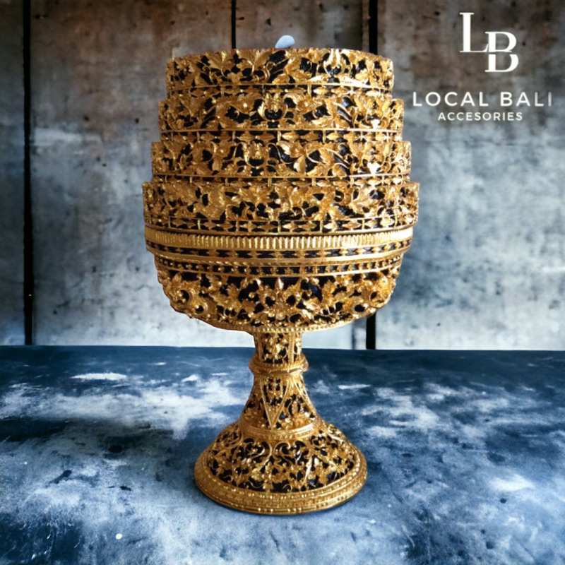 Dulang ukiran bali prada 30cm 4 tumpuk premium quality
