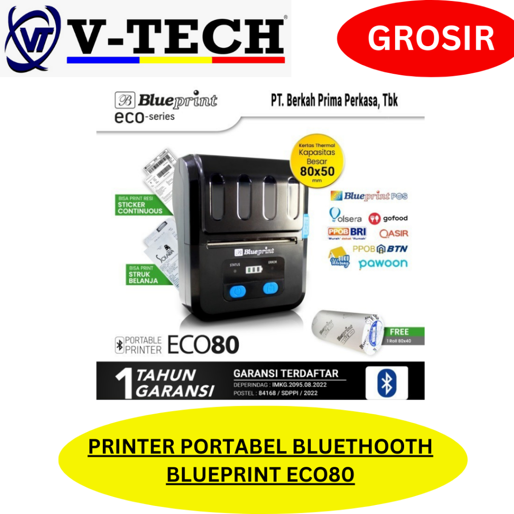 PRINTER PORTABEL BLUETHOOTH BLUEPRINT ECO80