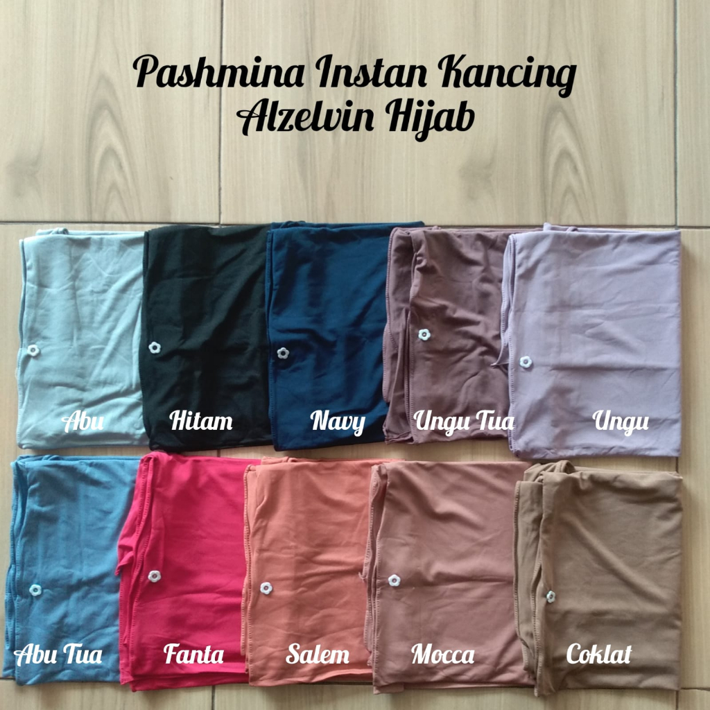 [ZBK] Pashmina Anak Instan Kancing - Alzelvin Hijab