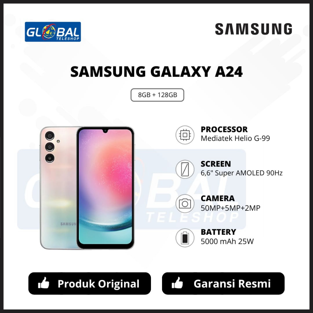 Samsung Galaxy A24 Smartphone 8/128GB Garansi Resmi SEIN