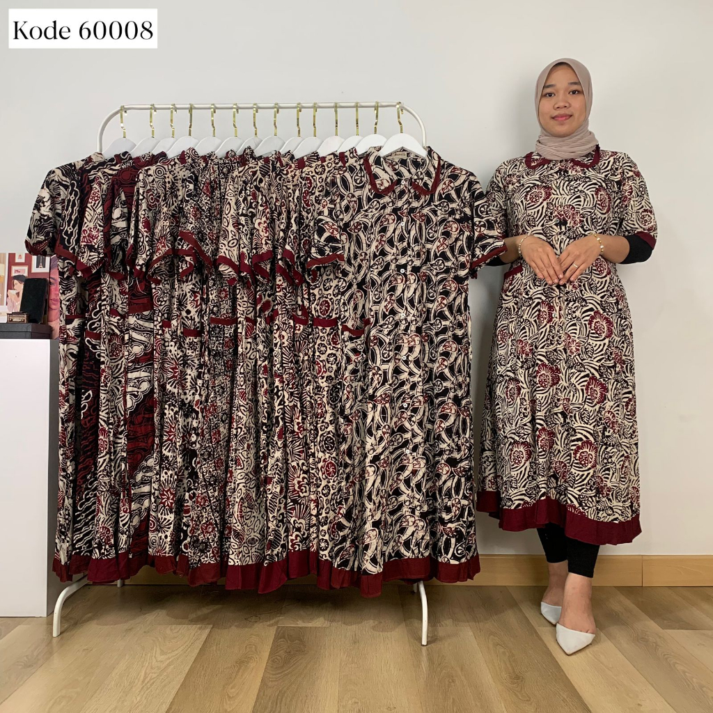 60008 DASTER BATIK JADIEVA KLOK AFIDA SOGAN / BATIK DASTER PREMIUM HOMEWEAR JADIEVA / DASTER SOGAN P