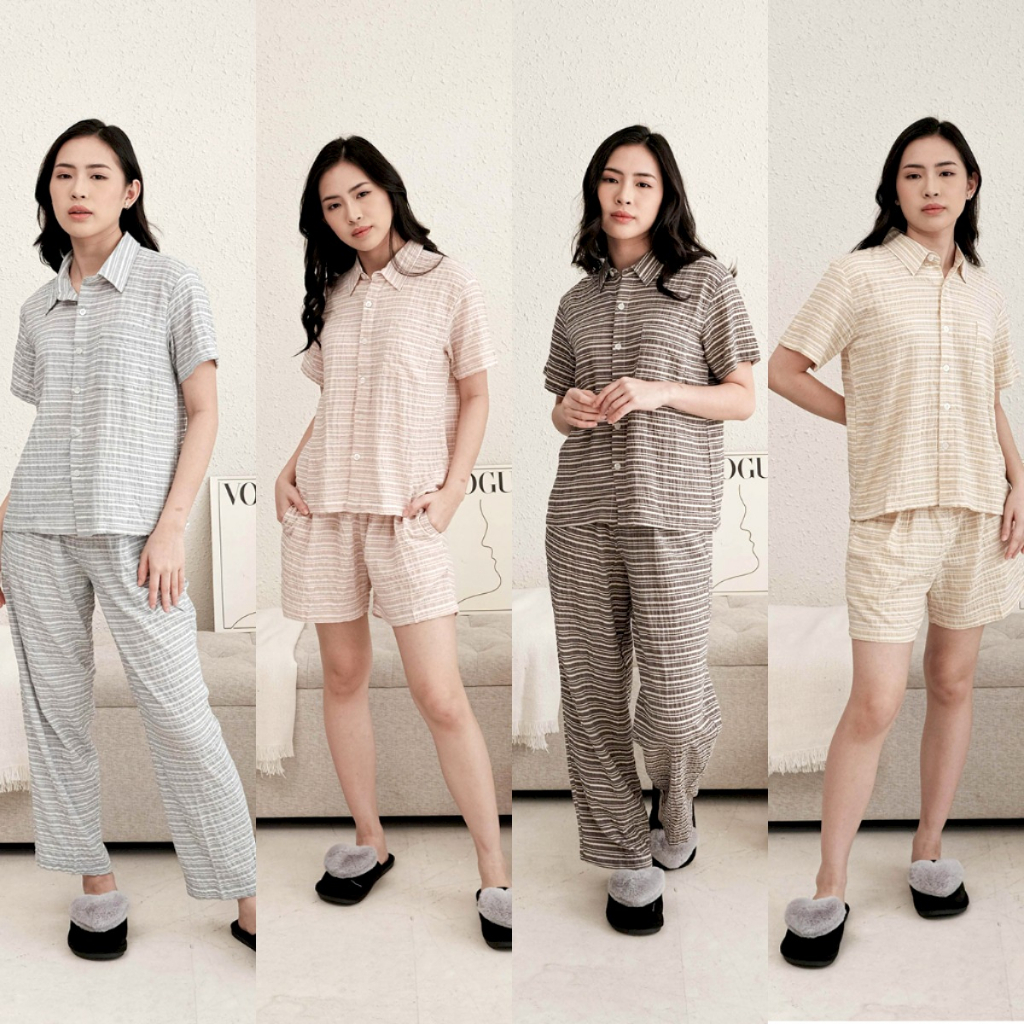 Cielyn - Sanka - Rayon Crinkle - Piyama Wanita Dewasa Set