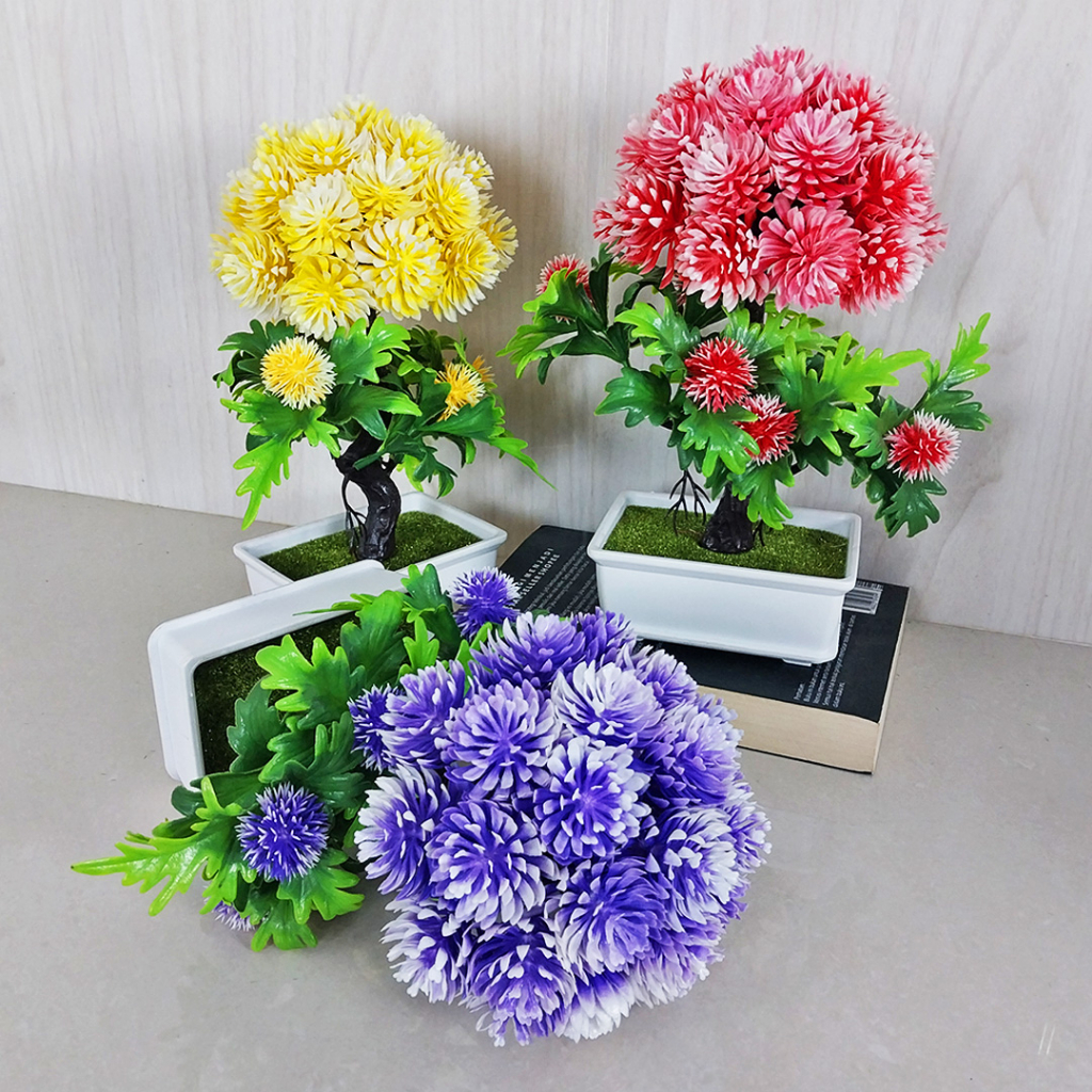 AND / COD / Pot Bunga Hias Plastik Murah Dekorasi Rumah Artifial Flowers Tanaman Bunga Hias Import PBP87