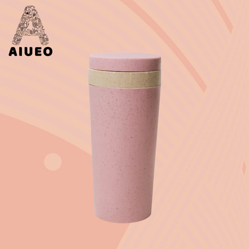 AIUEO Tumbler Gelas Termos Gandum | Botol Minum Jerami Tumblr 300 Ml WheatStraw Tutup Warna Warni  | tumbeler gelas termos