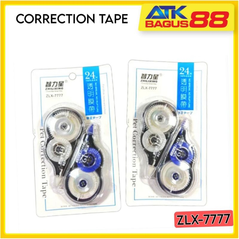 Correction Tape/Tip-ex/Correction Tape 2in1 ZLX-7777/Tip-ex 12 M x 5MM