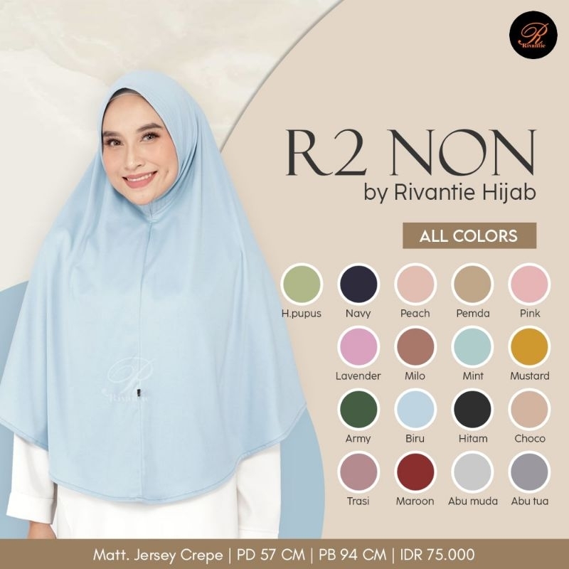Kerudung Rivantie R2 Non Pad/Rivantie/kerudung Jersey/Bergo Rivantie