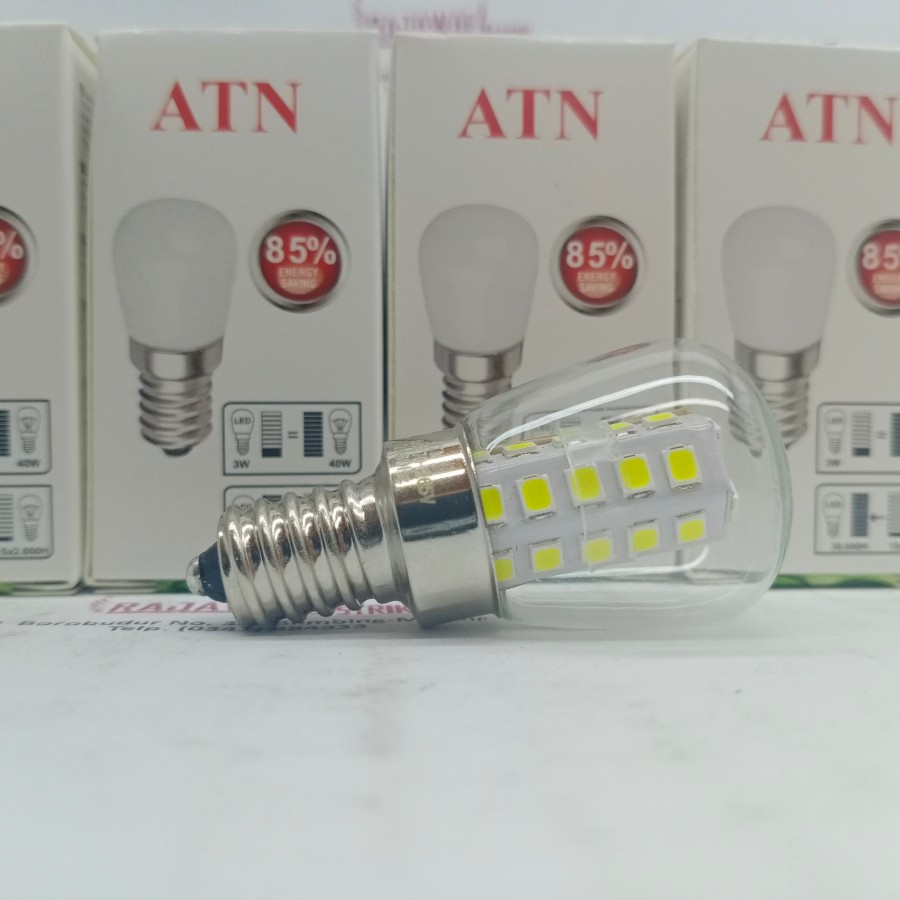 led fitting e12 3w lampu kulkas hias cabe led putih kaca bening