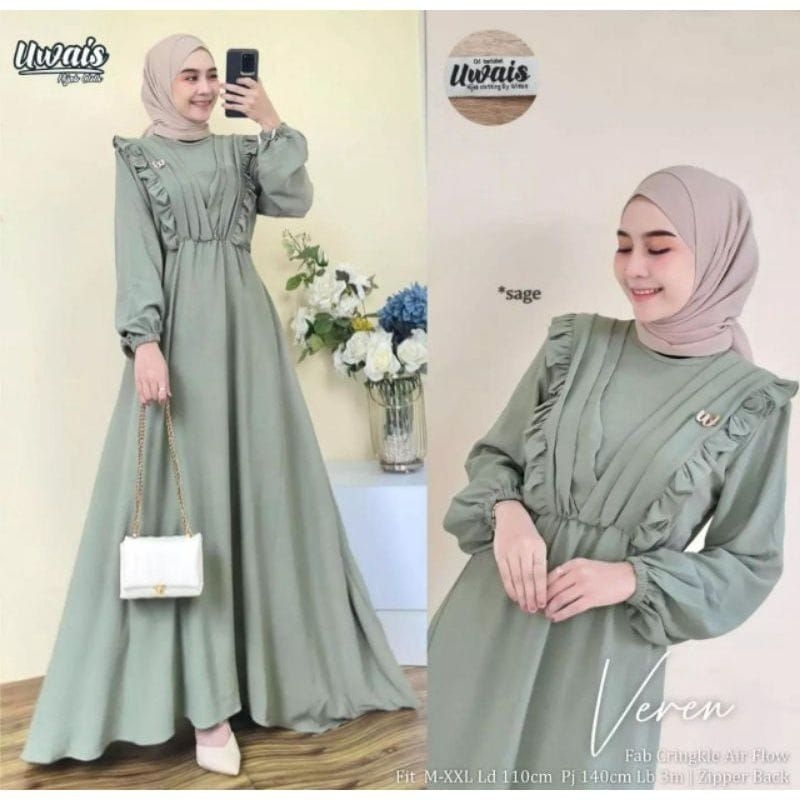 Gamis cringkel veren bahan cringkel airflow ld 110