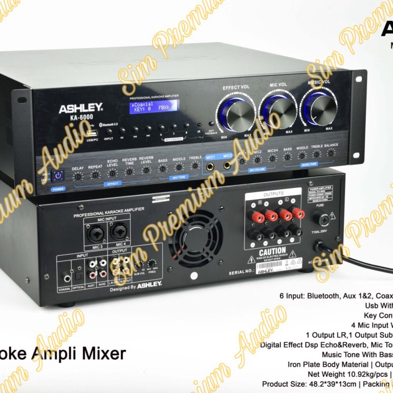 Amplifier Karaoke Ashley KA 6000 Original Ampli ASHLEY KA6000