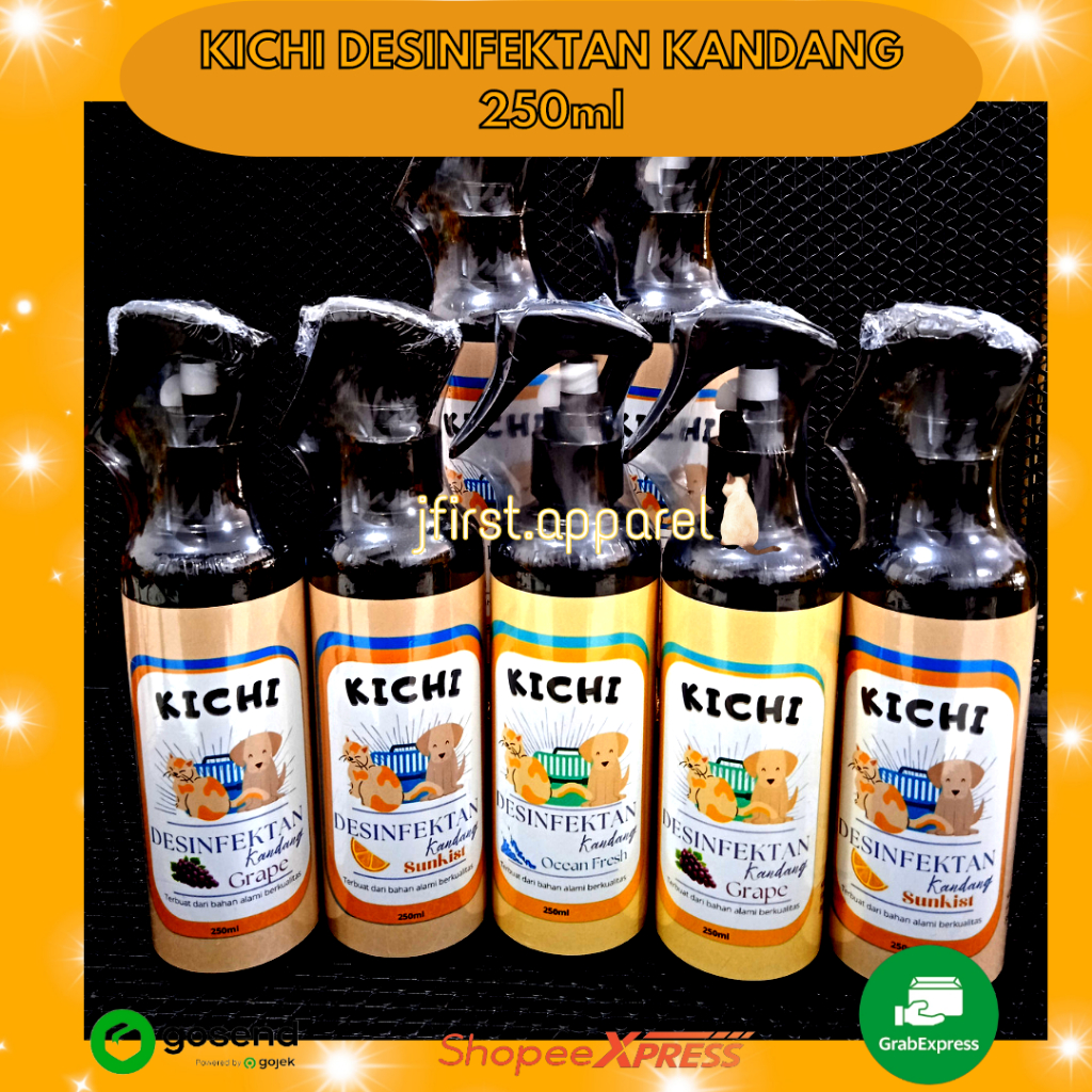 KICHI DESINFEKTAN KANDANG 250ml | DESINFEKTAN SPRAY KANDANG HEWAN | DESINFEKTAN PENGHILANG BAU & KUM