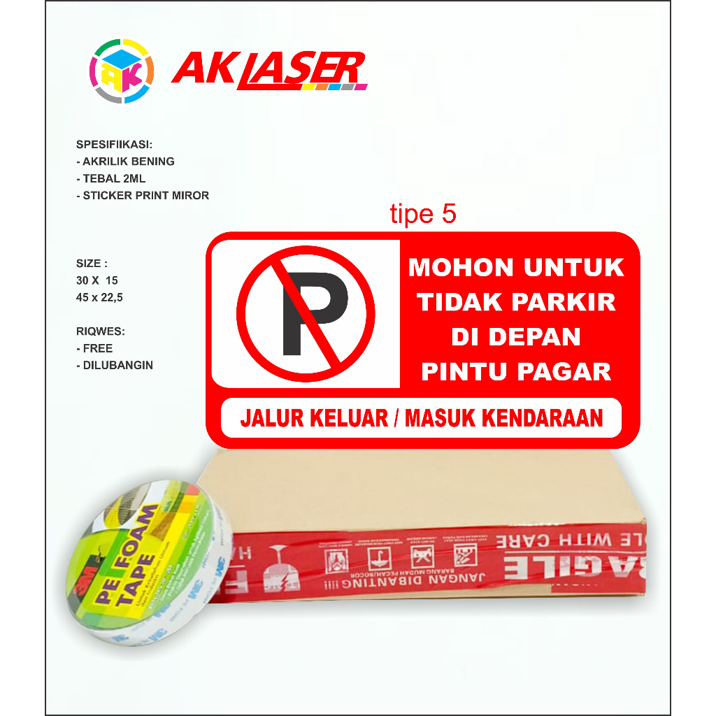 

Akrilik Dilarang Parkir Tipe 5 Acrylic custom akrilik parkir