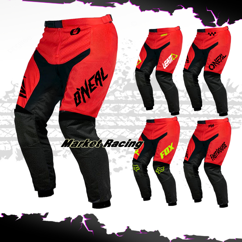 Pants pakaian celana motor trail trabas motocross motorcross cross adventure enduro Hitam sablon mer